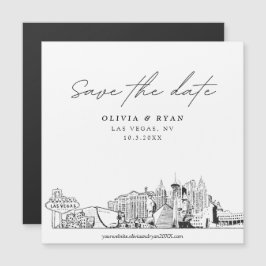 Elegant Modern Vegas Square Spara datum magneter