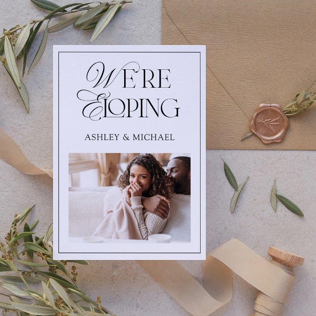 Elegant Modern Vi håller på att ta emot Inbjudningar (Join Us in Anticipation! We're Eloping & You're Invited to Celebrate at Our Upcoming Reception. 💌💫)