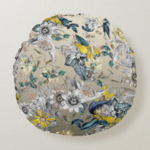 Elegant Modern Vintage Guld Grått Gult Blommigt 