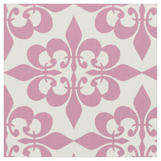 Elegant Modern Vintage Rosa Dusty Ro Damask Tyg (Närbild)