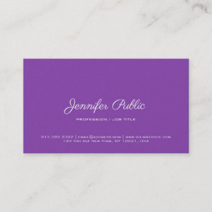 Elegant Modern Violet Premium Pearl Avslutar Luxe Visitkort