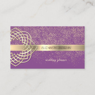 Elegant Modern Violett Guld Konfetti Visitkort