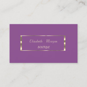 Elegant Modern, Violett, Guld Ram Visitkort