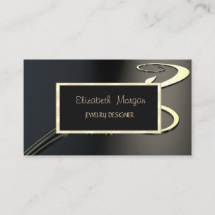 Elegant Modern Virvel, Smyckedesigner med Guldram Visitkort
