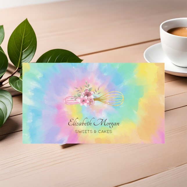 Elegant Modern Viska Blommor Tie Dye  Visitkort (Skapare uppladdad)