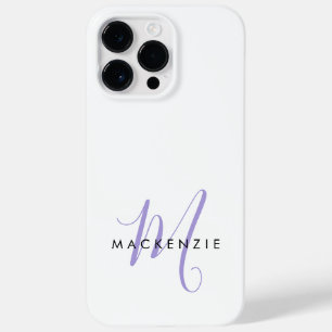 Elegant Modern Vit Lavendel Skript Monogram