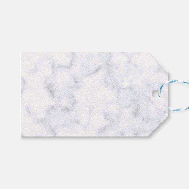 Elegant Modern Vit Marmor Presentetikett (Framsidan (Horisontell))