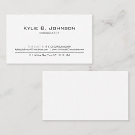 Elegant Modern vit minimal Personlig Visitkort