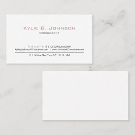 Elegant Modern vit minimal Personlig Visitkort