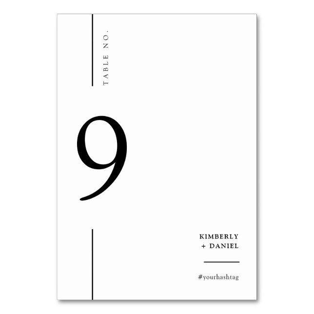 Elegant Modern vit minimalistisk sittplats i Bröll Bordsnummer (Framsidan)