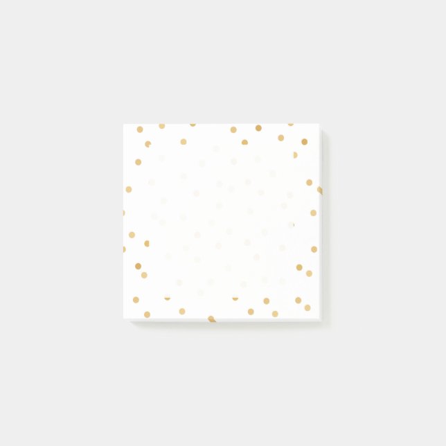Elegant Modern vit och konfetti Guld-punkter Post-it Block (Framsida)