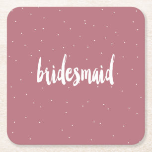 elegant modern vit rosa brudesaid underlägg papper kvadrat