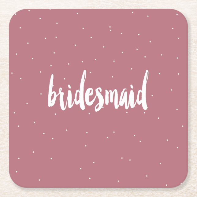 elegant modern vit rosa brudesaid underlägg papper kvadrat (Framsidan)