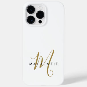 Elegant Modern Vitguld Script Monogram