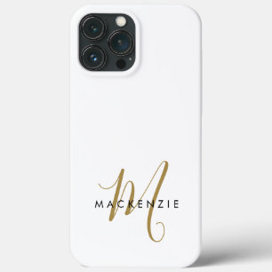 Elegant Modern Vitguld Script Monogram