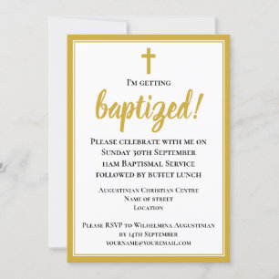 Elegant Modern Vuxen Baptism Inbjudningar