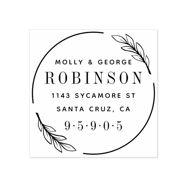 Elegant Modern Wandan Ny gifta Returadress Stämpel (Tryck)