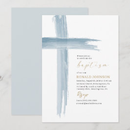 Elegant Modern Watercolor Baptism Kor Inbjudningar