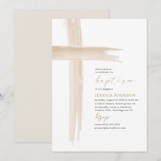 Elegant Modern Watercolor Baptism Kor Inbjudningar