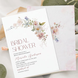 Elegant Modern Watercolor Flowers Möhippa Inbjudningar