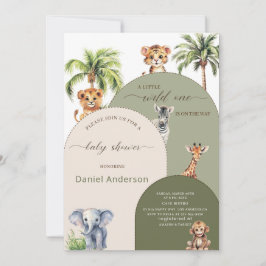 Elegant Modern Watercolor Vild en Baby Shower Inbjudningar