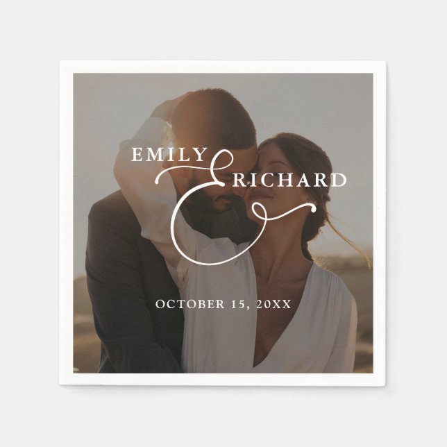 Elegant Modern Wedding Photo Pappersservett (Framsidan)