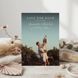 Elegant Modern Wedding Photo Save the Date Spara Datumet