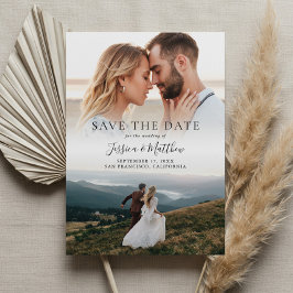 Elegant Modern Wedding Photo Save the Date Spara Datumet