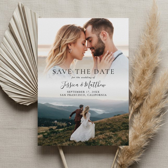 Elegant Modern Wedding Photo Save the Date Spara Datumet (Skapare uppladdad)