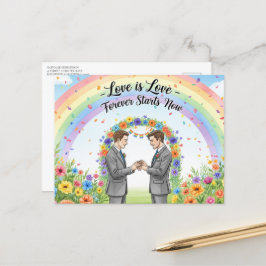 Elegant modern wedding Save The Date postcard Vykort