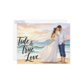 Elegant modern wedding Save The Date postcard Vykort