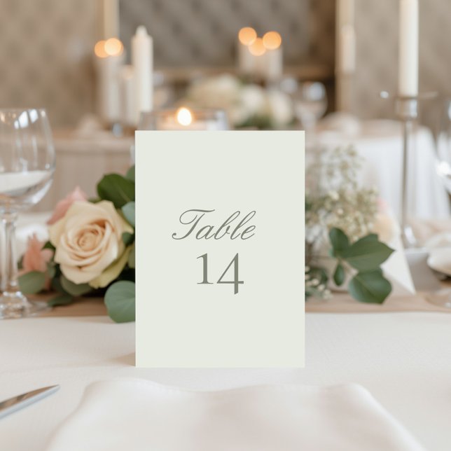 Elegant Modern Wedding Table Number Card Inbjudningar (Skapare uppladdad)