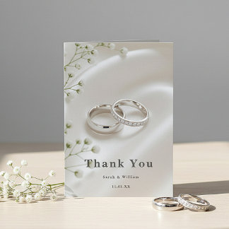 Elegant Modern Wedding Thank You Card Tack Kort