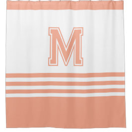 Elegant Modern  Whit& Peach Initial Monogram