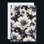 Elegant Modern White Black Floral Wedding Inbjudningar<br><div class="desc">Floral Pattern Only</div>
