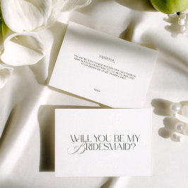Elegant Modern White Bridesmaid Proposal Card Inbjudningar