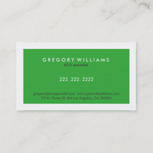 Elegant Modern White & Grönt SEO Specialist Visitkort