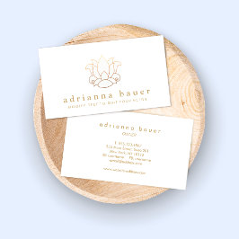 Elegant Modern White Lotus Flower Visitkort