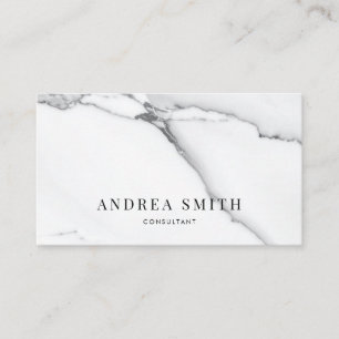 Elegant Modern White Marble Professionell Visitkort
