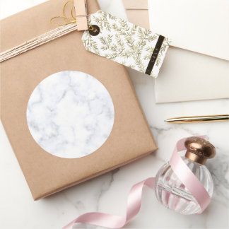 Elegant Modern White Marble Runt Klistermärke