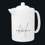Elegant Modern White  Rosa Script Monogram<br><div class="desc">Elegant Modern White  Rosa Script Monogram tekanna. Ett monogram för  rosa i elegant kombinerat med ett rent svart smekif-teckensnitt gör att contemporaryn ser ut.</div>