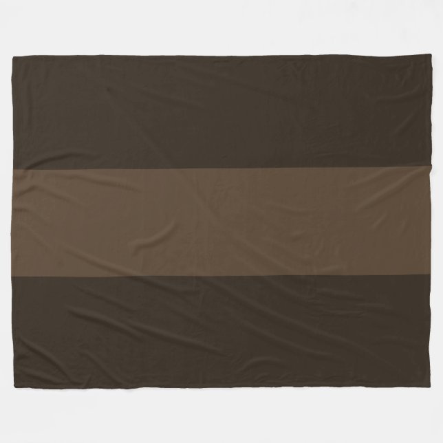 Elegant Modern Wide Chocolate Brown Rand Fleecefilt (Framsidan (Horisontell))