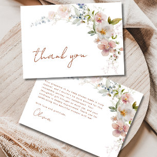 Elegant Modern Wildblomma Baby Shower Tack Kort