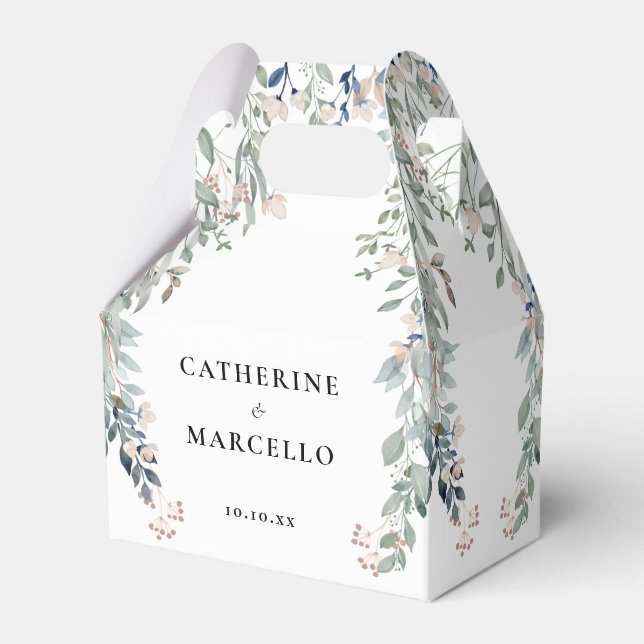 Elegant Modern Wildblommor Blommigt Bröllop Presentaskar (Framsidan Sidan)