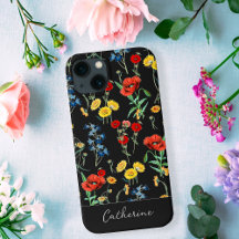 Elegant Modern Wildblommor Namn på Black