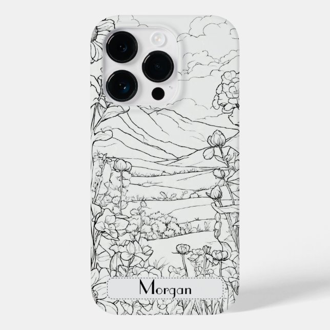 Elegant Modern Wildblommor vit och svart (Baksida)