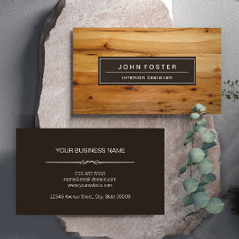 Elegant Modern Wood Grain-utseende Visitkort