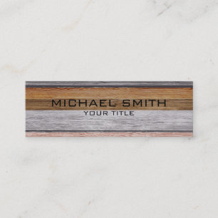 Elegant Modern Wood Payed nummer 5 Mini Visitkort