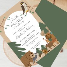 Elegant Modern Woodland Animals Forest Baby Shower