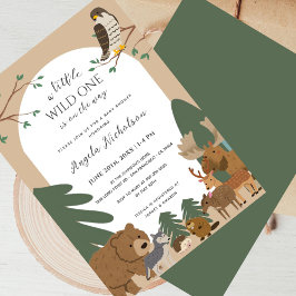 Elegant Modern Woodland Animals Forest Baby Shower Inbjudningar